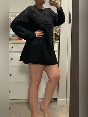 90s Vintage Cotton Ginny Boho Crochet Knit Oversized Sweater